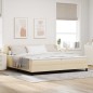 vidaXL Letto a box con materasso crema 200x200 cm in tessuto