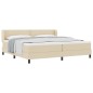 vidaXL Letto a box con materasso crema 200x200 cm in tessuto