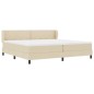 vidaXL Letto a box con materasso crema 200x200 cm in tessuto