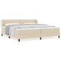 vidaXL Letto a box con materasso crema 200x200 cm in tessuto