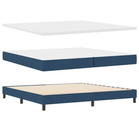vidaXL Letto Box Spring con Materasso Blu 200x200 cm Tessuto