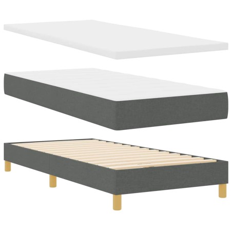 vidaXL Letto a Box Spring con Materasso Grigio Scuro 80x200 cm Tessuto