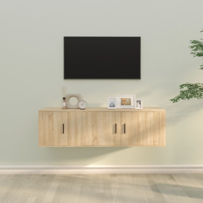 Set di Mobili Porta TV 2 pz Rovere Sonoma in Legno Multistrato Set di Mobili Porta TV 2 pz Rovere Sonoma in Legno Multistrato