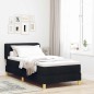 vidaXL Letto a Molla con Materasso Nero, 90x190 cm, Tessuto vidaXL Letto a Molla con Materasso Nero, 90x190 cm, Tessuto