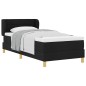 vidaXL Letto a Molla con Materasso Nero, 90x190 cm, Tessuto vidaXL Letto a Molla con Materasso Nero, 90x190 cm, Tessuto