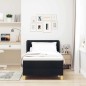 vidaXL Letto a Molla con Materasso Nero, 90x190 cm, Tessuto vidaXL Letto a Molla con Materasso Nero, 90x190 cm, Tessuto