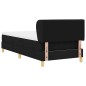vidaXL Letto a Molla con Materasso Nero, 90x190 cm, Tessuto vidaXL Letto a Molla con Materasso Nero, 90x190 cm, Tessuto
