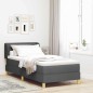 Letto Box Spring con Materasso Grigio Scuro 90x200 cm in tessuto Letto Box Spring con Materasso Grigio Scuro 90x200 cm in tessuto
