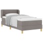 Letto Box Spring con Materasso Tortora 90x200 cm in Tessuto