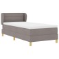 Letto Box Spring con Materasso Tortora 90x200 cm in Tessuto