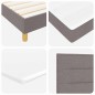 Letto Box Spring con Materasso Tortora 90x200 cm in Tessuto