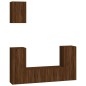 Set Mobili Porta TV 5 pz Rovere Marrone in Legno Multistrato Set Mobili Porta TV 5 pz Rovere Marrone in Legno Multistrato