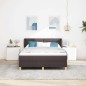 letto a molle box con materasso marrone scuro 140x190 cm tessuto