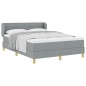 Letto Box Spring con Materasso Grigio Chiaro 140x200 cm Tessuto