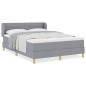 Letto Box Spring con Materasso Grigio Chiaro 140x200 cm Tessuto