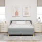 Letto Box Spring con Materasso Grigio Chiaro 140x200 cm Tessuto