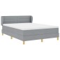 Letto Box Spring con Materasso Grigio Chiaro 140x200 cm Tessuto