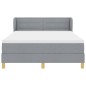 Letto Box Spring con Materasso Grigio Chiaro 140x200 cm Tessuto