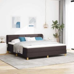 vidaXL Letto Box Spring con Materasso in Marrone Scuro, 180x200 cm, Tessuto