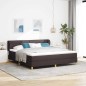 vidaXL Letto Box Spring con Materasso in Marrone Scuro, 180x200 cm, Tessuto vidaXL Letto Box Spring con Materasso in Marrone Scuro, 180x200 cm, Tessuto