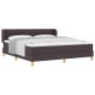 vidaXL Letto Box Spring con Materasso in Marrone Scuro, 180x200 cm, Tessuto vidaXL Letto Box Spring con Materasso in Marrone Scuro, 180x200 cm, Tessuto
