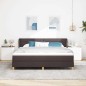 vidaXL Letto Box Spring con Materasso in Marrone Scuro, 180x200 cm, Tessuto vidaXL Letto Box Spring con Materasso in Marrone Scuro, 180x200 cm, Tessuto