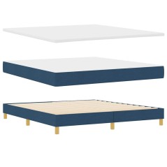Letto a Contenitore con Materasso in Blu, 180x200 cm in Tessuto