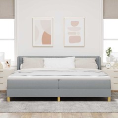 vidaXL Letto con Box Spring e Materasso - Grigio Chiaro, 200x200 cm, Tessuto
