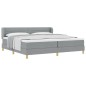 vidaXL Letto con Box Spring e Materasso - Grigio Chiaro, 200x200 cm, Tessuto