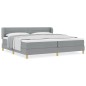 vidaXL Letto con Box Spring e Materasso - Grigio Chiaro, 200x200 cm, Tessuto