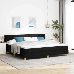 vidaXL Letto Box Spring con Materasso Nero 200x200 cm Tessuto