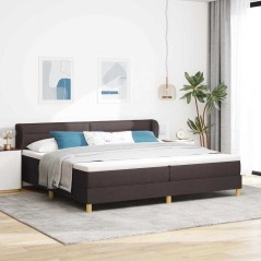 vidaXL Letto con Materasso - Marrone Scuro - 200x200 cm - Tessuto