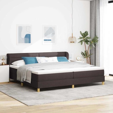vidaXL Letto con Materasso - Marrone Scuro - 200x200 cm - Tessuto