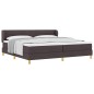 vidaXL Letto con Materasso - Marrone Scuro - 200x200 cm - Tessuto vidaXL Letto con Materasso - Marrone Scuro - 200x200 cm - Tessuto