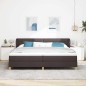 vidaXL Letto con Materasso - Marrone Scuro - 200x200 cm - Tessuto vidaXL Letto con Materasso - Marrone Scuro - 200x200 cm - Tessuto
