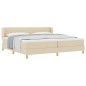 vidaXL Letto Box Spring con Materasso Crema 200x200 cm Tessuto vidaXL Letto Box Spring con Materasso Crema 200x200 cm Tessuto
