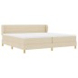 vidaXL Letto Box Spring con Materasso Crema 200x200 cm Tessuto vidaXL Letto Box Spring con Materasso Crema 200x200 cm Tessuto