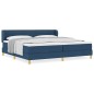 vidaXL Letto con Box Spring e Materasso Blu 200x200 cm Tessuto