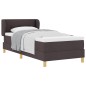 vidaXL Letto Box Spring con Materasso in Marrone Scuro, 90x200 cm, Tessuto vidaXL Letto Box Spring con Materasso in Marrone Scuro, 90x200 cm, Tessuto