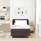 vidaXL Letto Box Spring con Materasso in Marrone Scuro, 90x200 cm, Tessuto vidaXL Letto Box Spring con Materasso in Marrone Scuro, 90x200 cm, Tessuto