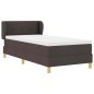 vidaXL Letto Box Spring con Materasso in Marrone Scuro, 90x200 cm, Tessuto vidaXL Letto Box Spring con Materasso in Marrone Scuro, 90x200 cm, Tessuto