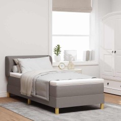 Letto a doghe vidaXL con materasso in tortora, 90x200 cm, Tessuto