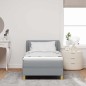 Letto a Box Spring vidaXL con Materasso Grigio Chiaro, 100x200 cm in Tessuto Letto a Box Spring vidaXL con Materasso Grigio Chiaro, 100x200 cm in Tessuto