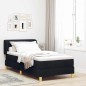 vidaXL Letto con Materasso in Tessuto Nero 100x200 cm