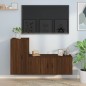 Set Mobili Porta TV 2 pz Rovere Marrone in Legno Multistrato Set Mobili Porta TV 2 pz Rovere Marrone in Legno Multistrato