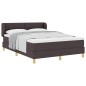 vidaXL Letto con rete a doghe e materasso - Marrone scuro, 140x200 cm, Tessuto