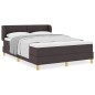 vidaXL Letto con rete a doghe e materasso - Marrone scuro, 140x200 cm, Tessuto