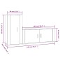 Set Mobili Porta TV 2 pz Rovere Marrone in Legno Multistrato Set Mobili Porta TV 2 pz Rovere Marrone in Legno Multistrato
