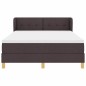 vidaXL Letto con rete a doghe e materasso - Marrone scuro, 140x200 cm, Tessuto