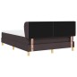 vidaXL Letto con rete a doghe e materasso - Marrone scuro, 140x200 cm, Tessuto